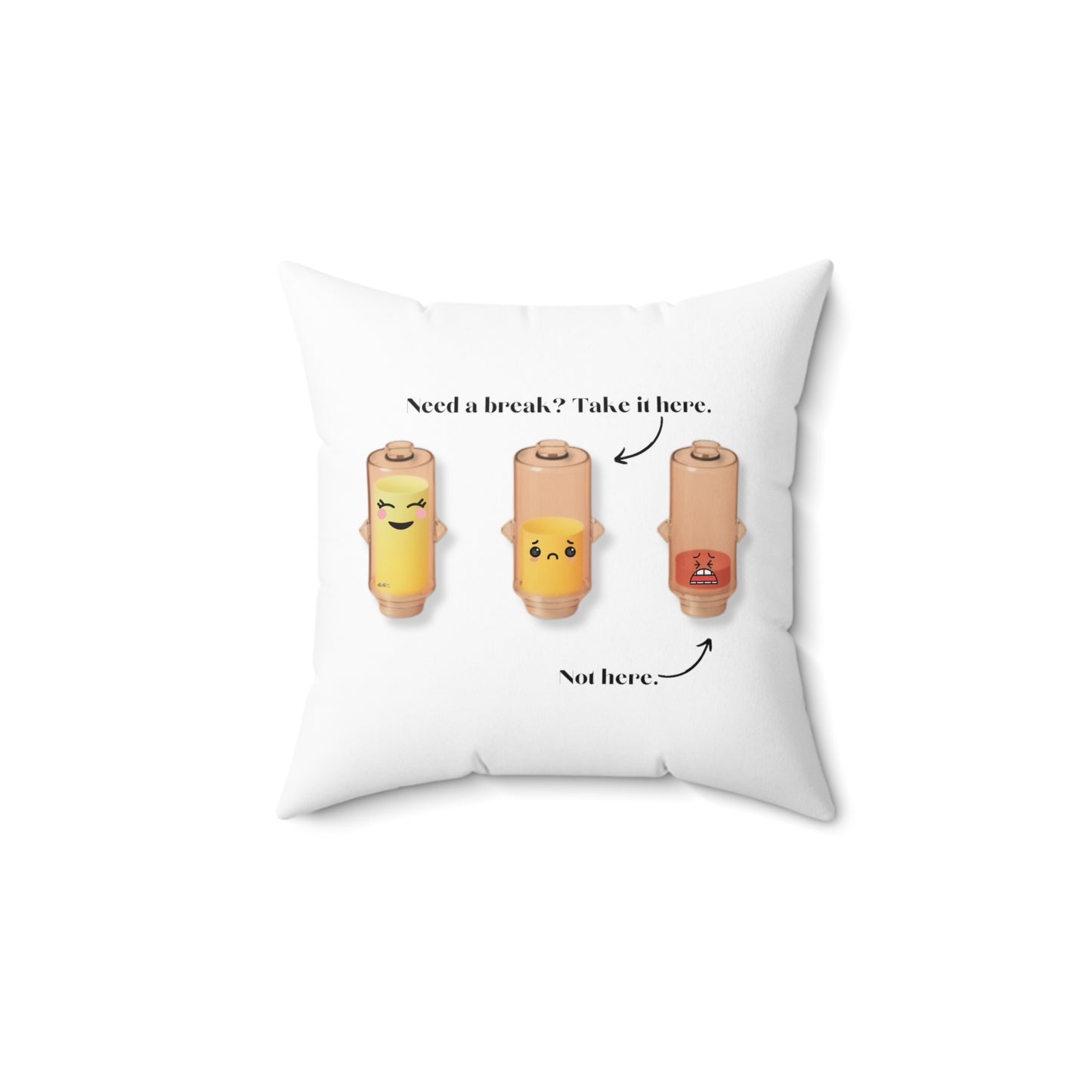 Take a Break Faux Suede Square Pillow