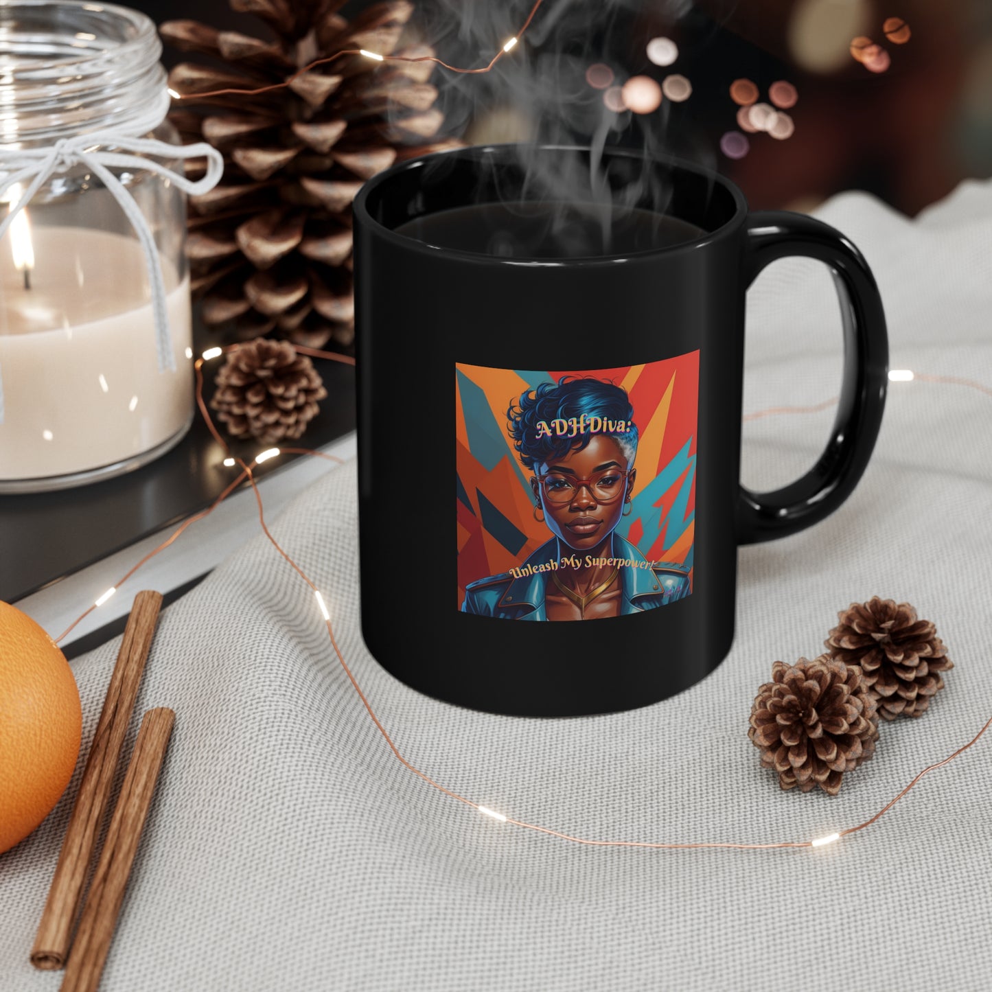 ADHDiva: Unleash My Superpower 11oz Black Mug