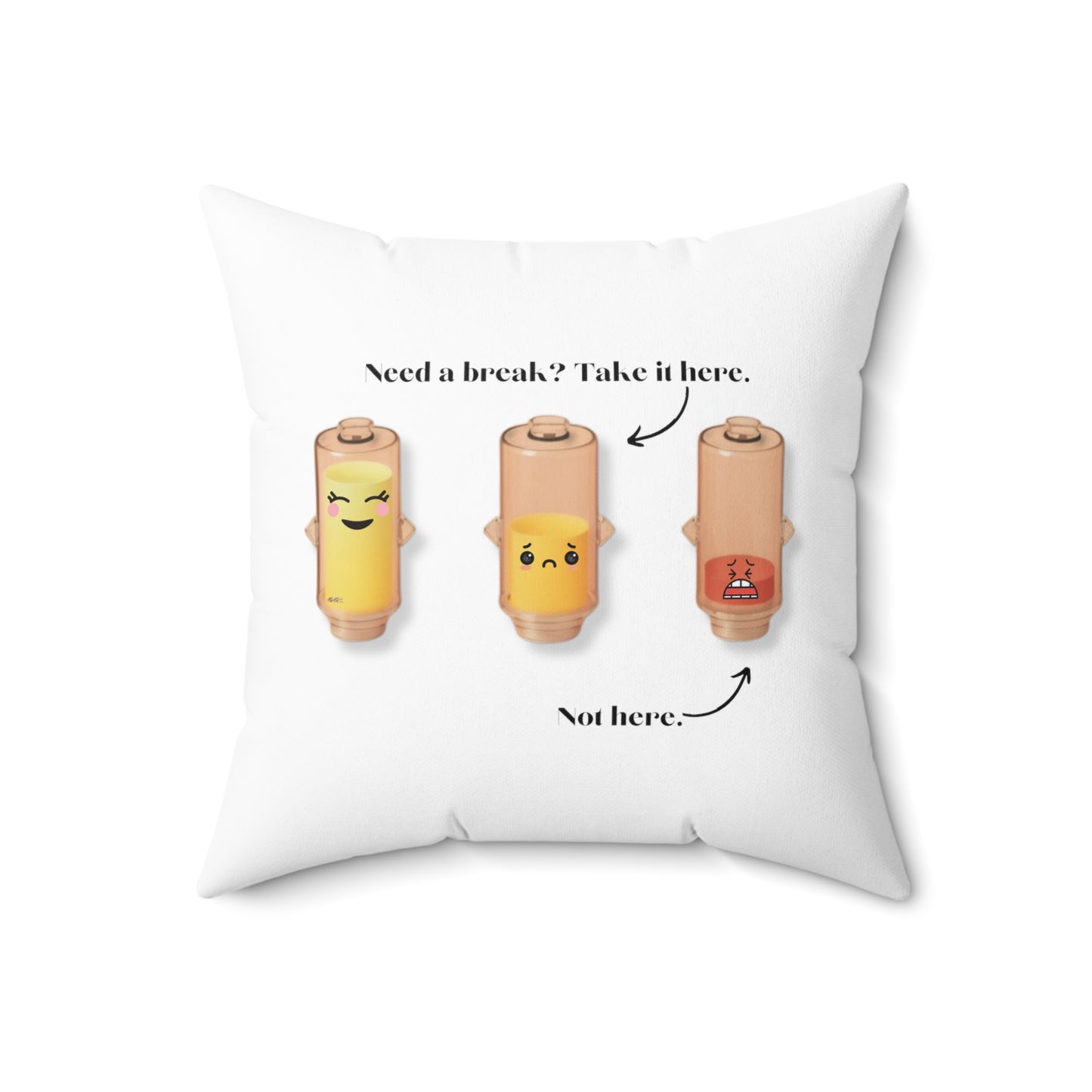 Take a Break Faux Suede Square Pillow