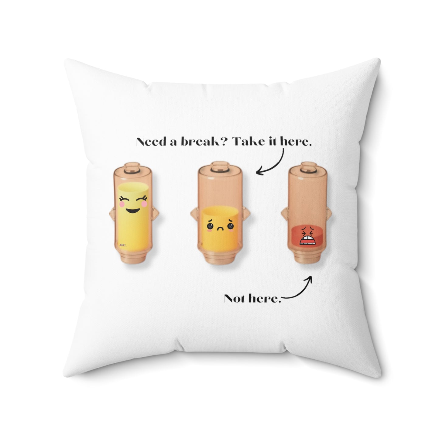 Take a Break Faux Suede Square Pillow