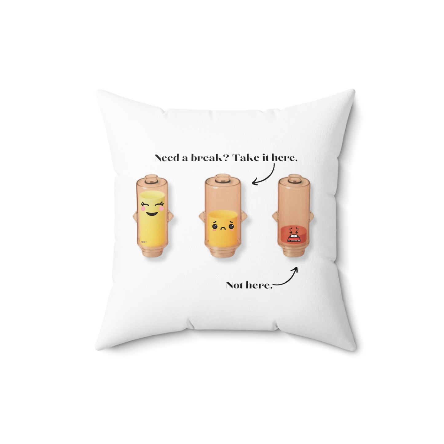 Take a Break Faux Suede Square Pillow