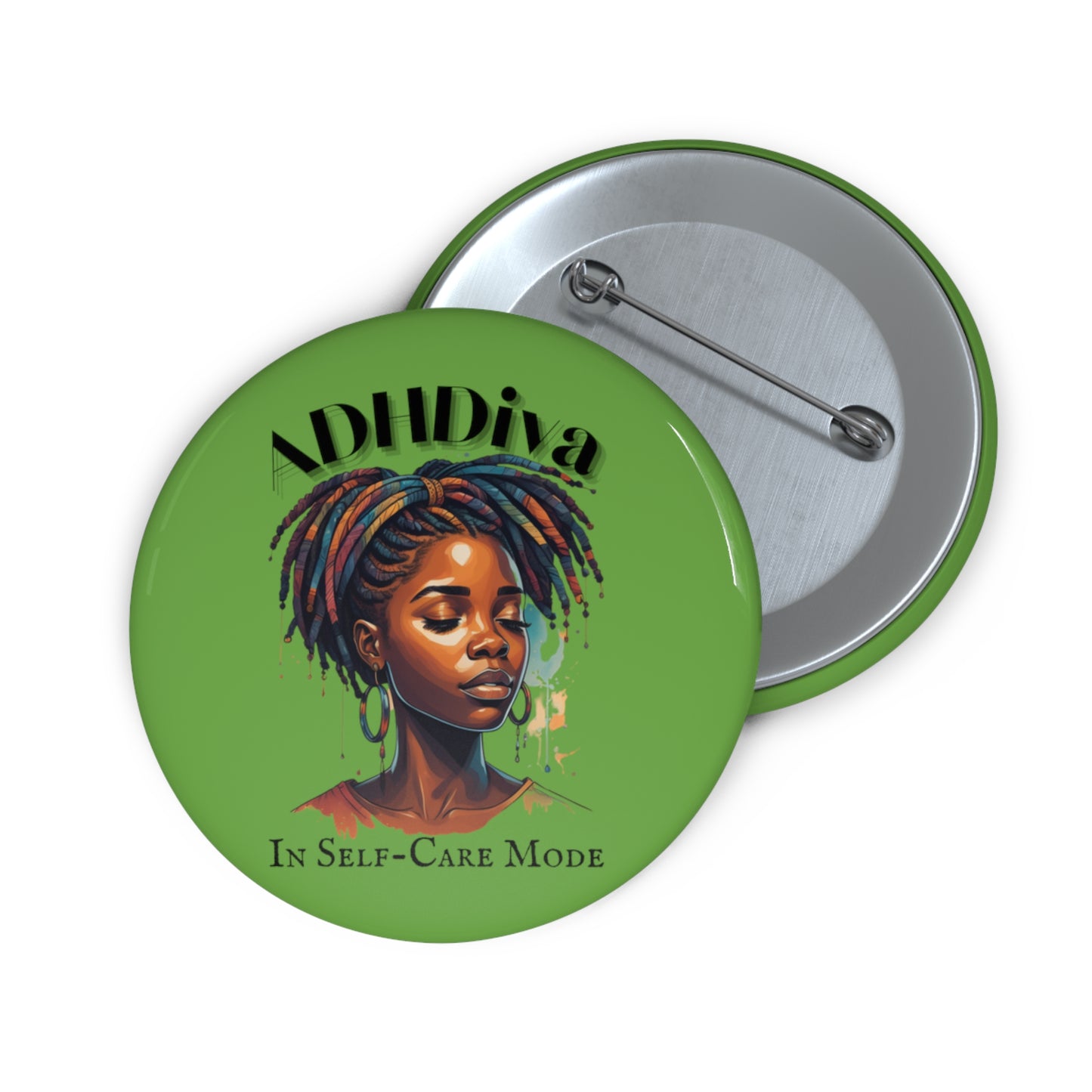 ADHDivas Self-Care Mode Custom Pin Buttons