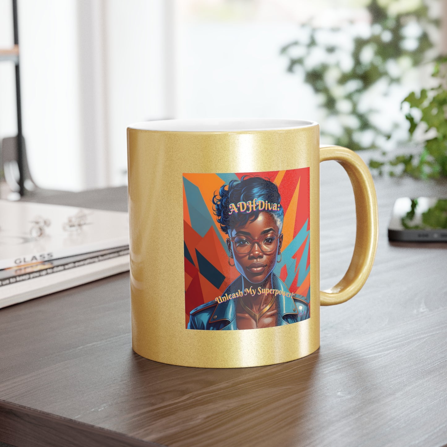 ADHDiva: Unleash My Super Power Metallic Mug (Silver\Gold)