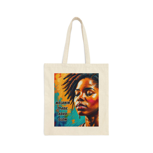 Melanin Spark - ADHD Glow Cotton Canvas Tote Bag