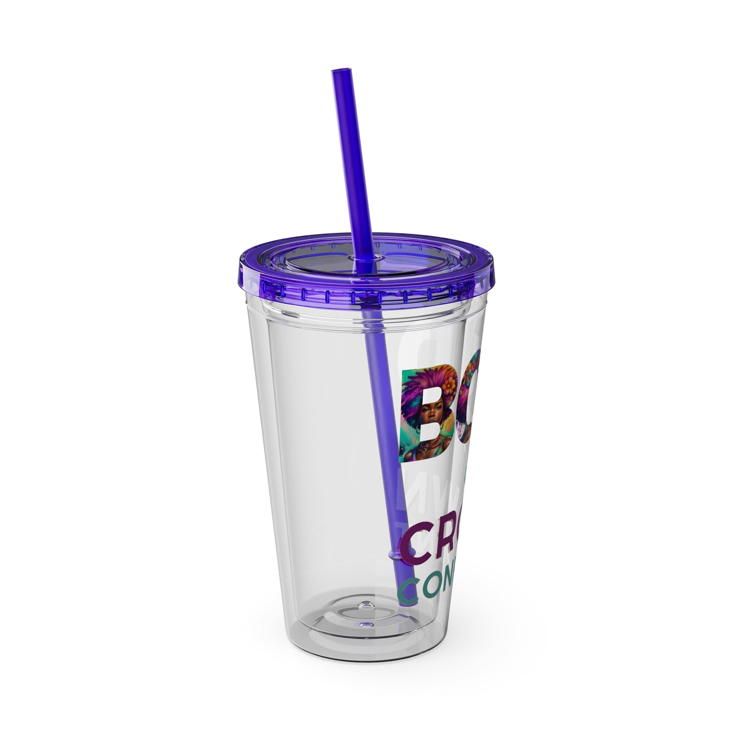 Bold and Crown Confidence Sunsplash Tumbler with Straw, 16oz