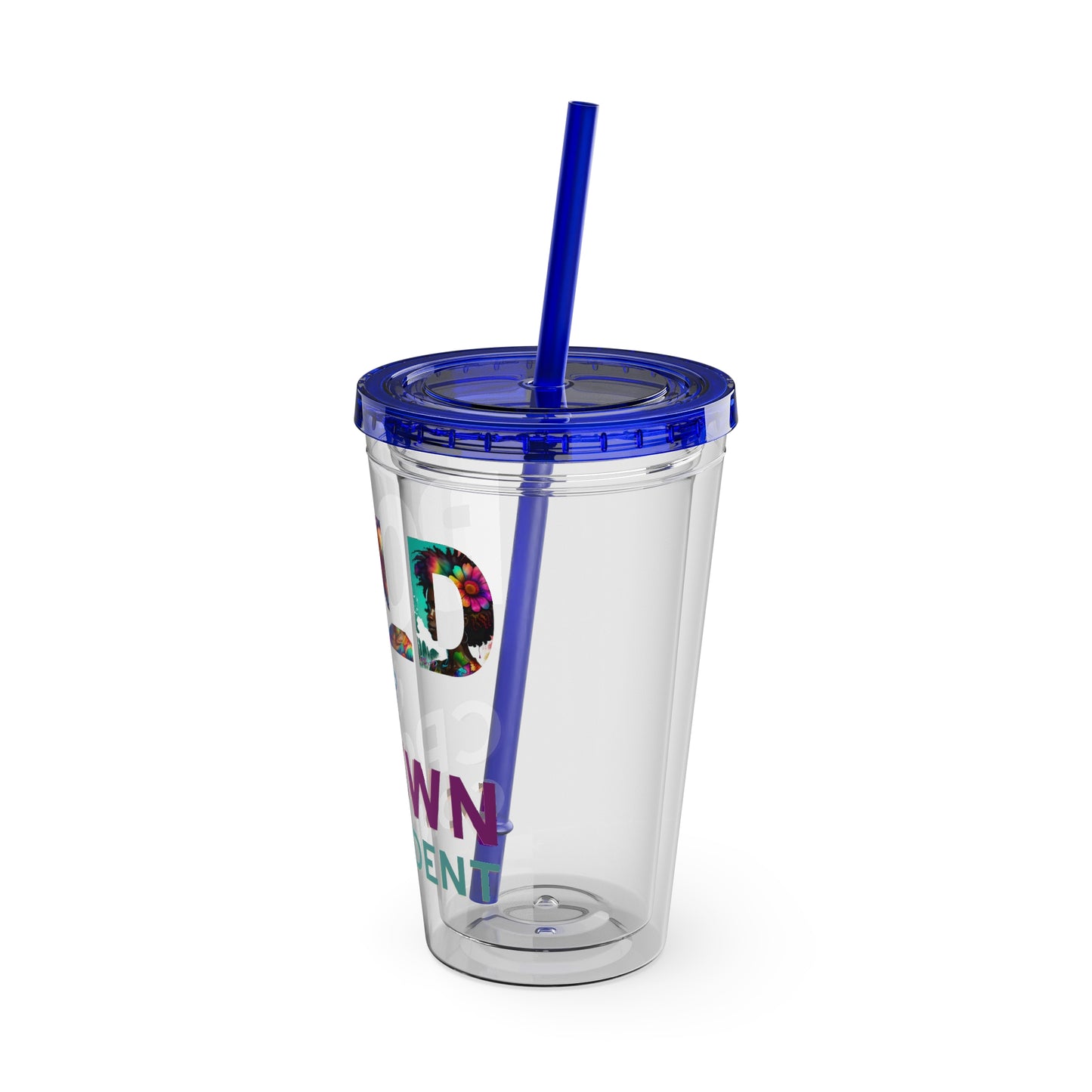 Bold and Crown Confidence Sunsplash Tumbler with Straw, 16oz