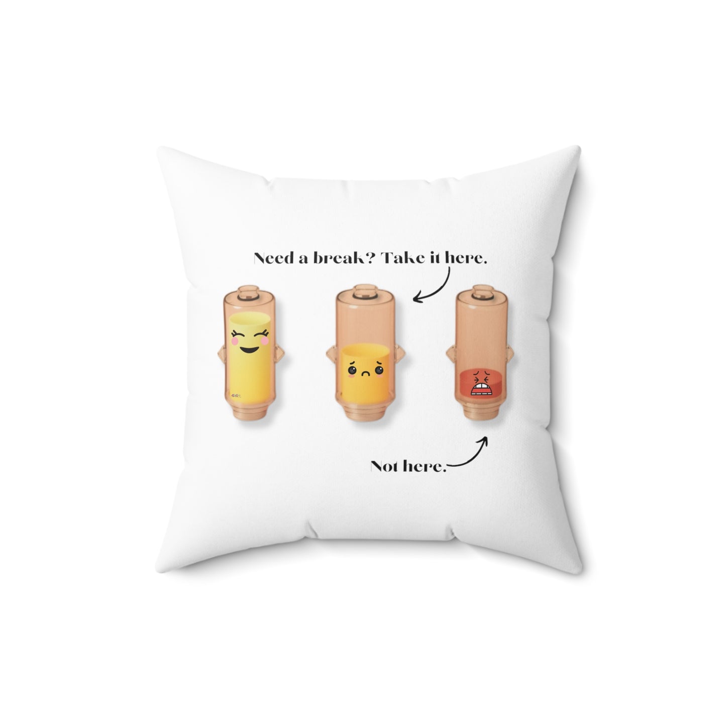 Take a Break Faux Suede Square Pillow