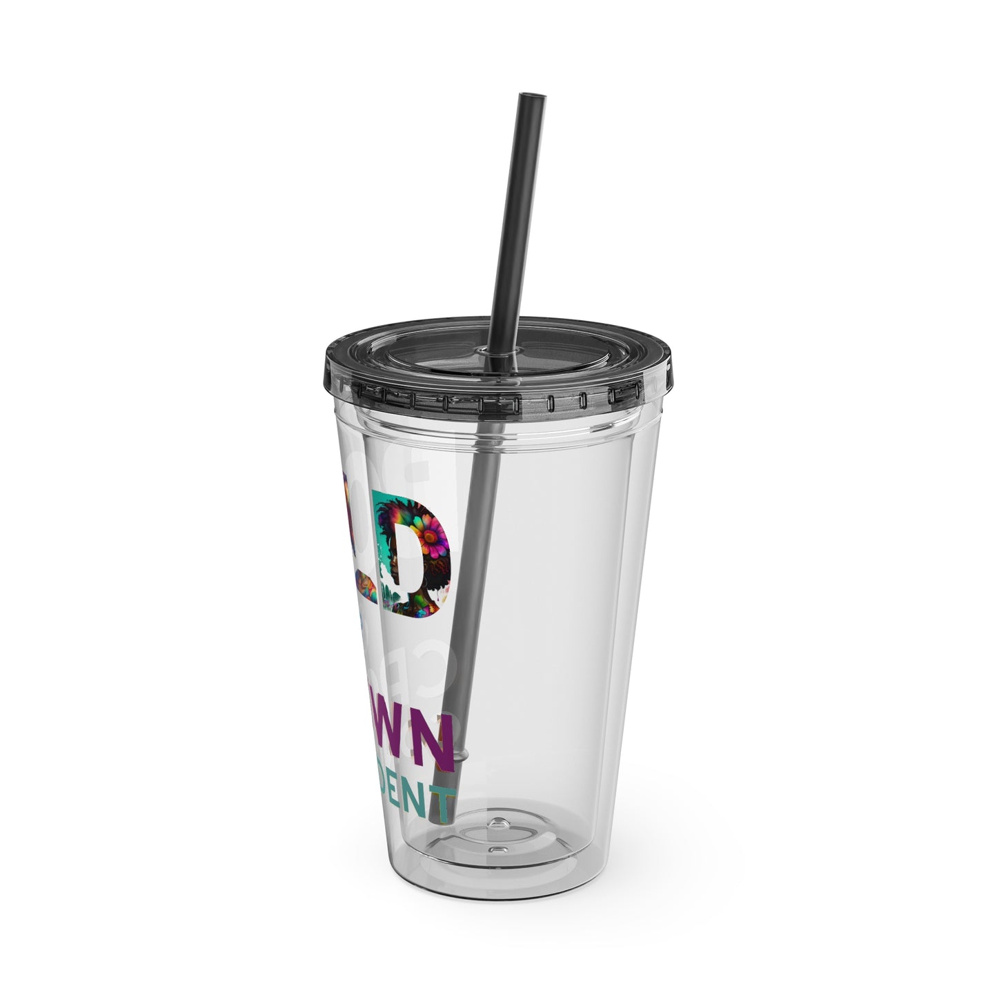 Bold and Crown Confidence Sunsplash Tumbler with Straw, 16oz