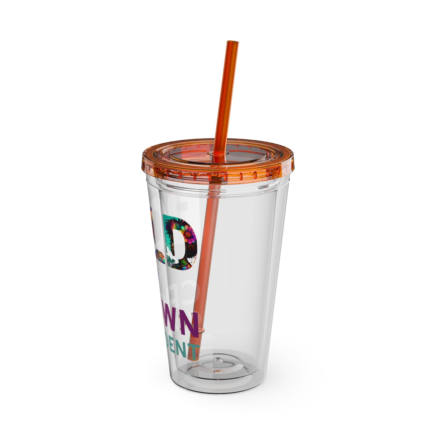 Bold and Crown Confidence Sunsplash Tumbler with Straw, 16oz