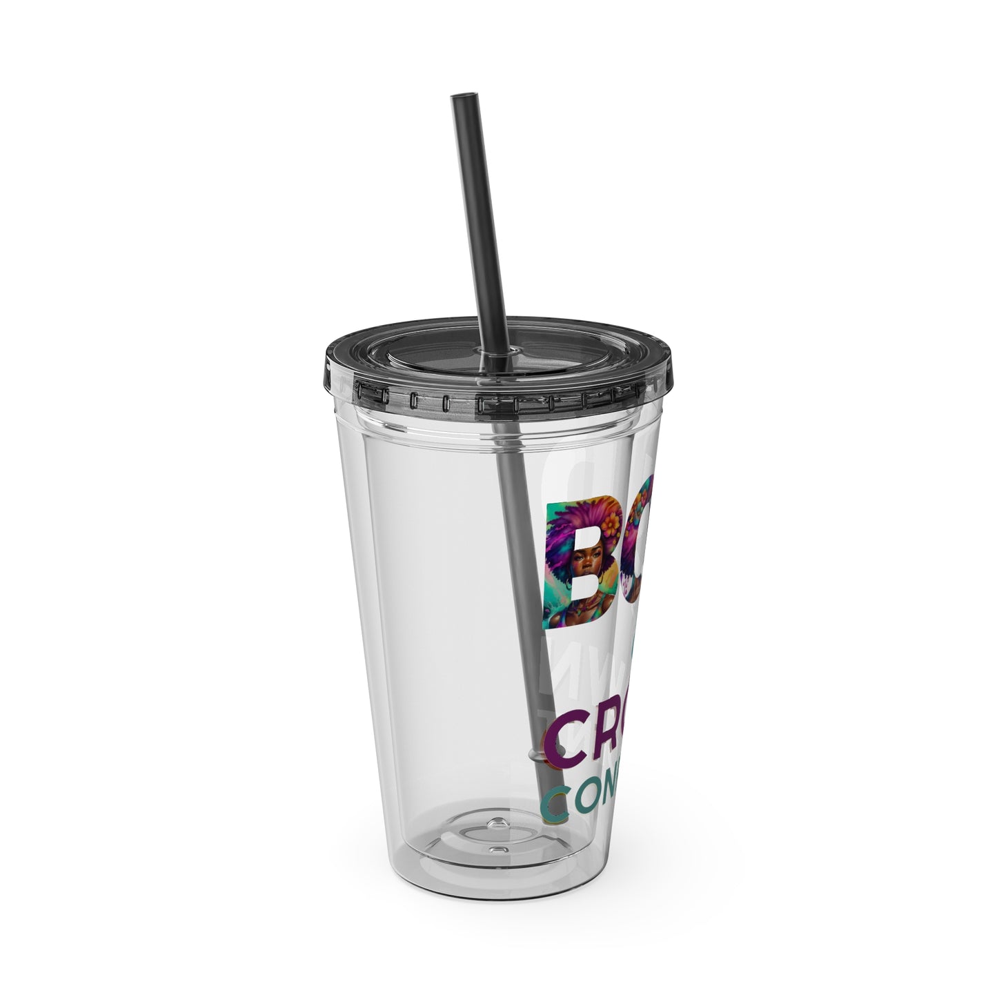 Bold and Crown Confidence Sunsplash Tumbler with Straw, 16oz