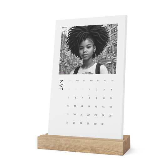 Crowned in Confidence: Embracing Your Natural Glory Vertical Desk Calendar (2025)