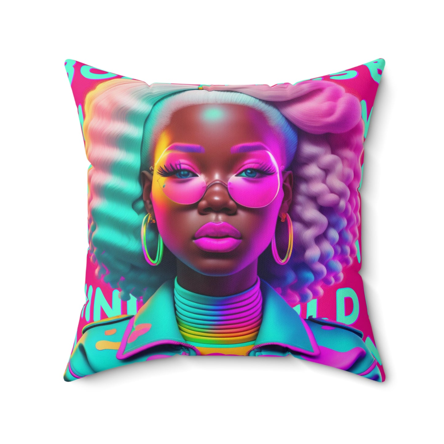 Bold Minds- Melanin Divine Spun Polyester Square Pillow