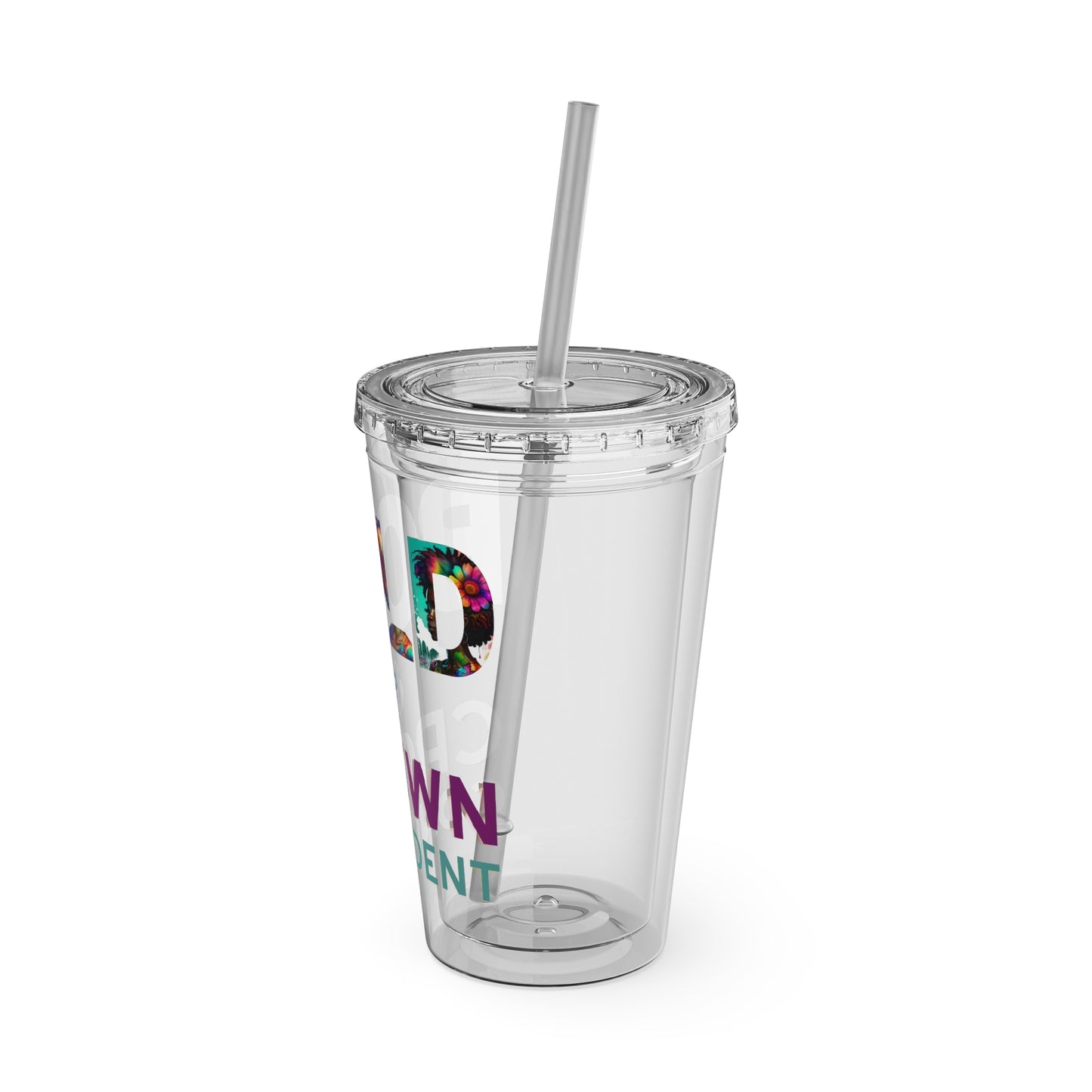 Bold and Crown Confidence Sunsplash Tumbler with Straw, 16oz