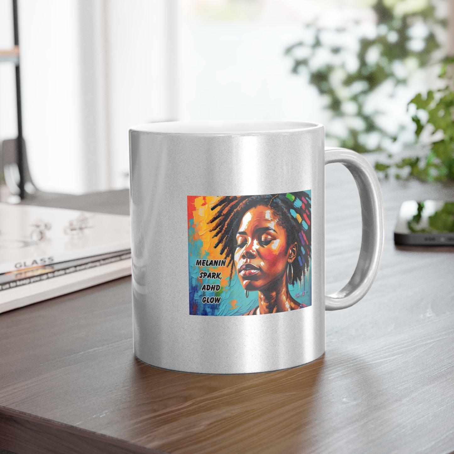 Melanin Spark - ADHD Glow Metallic Mug (Silver\Gold)