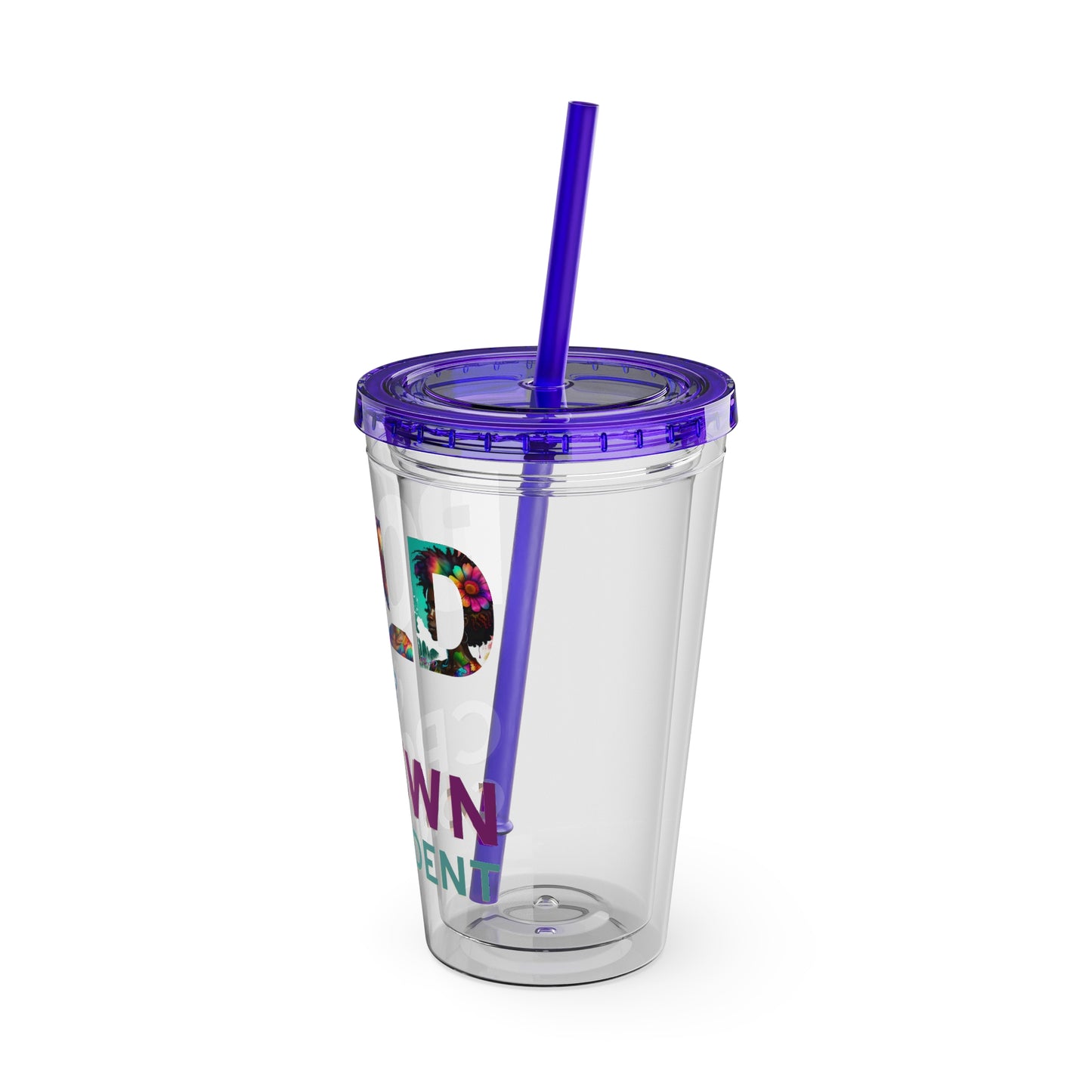 Bold and Crown Confidence Sunsplash Tumbler with Straw, 16oz