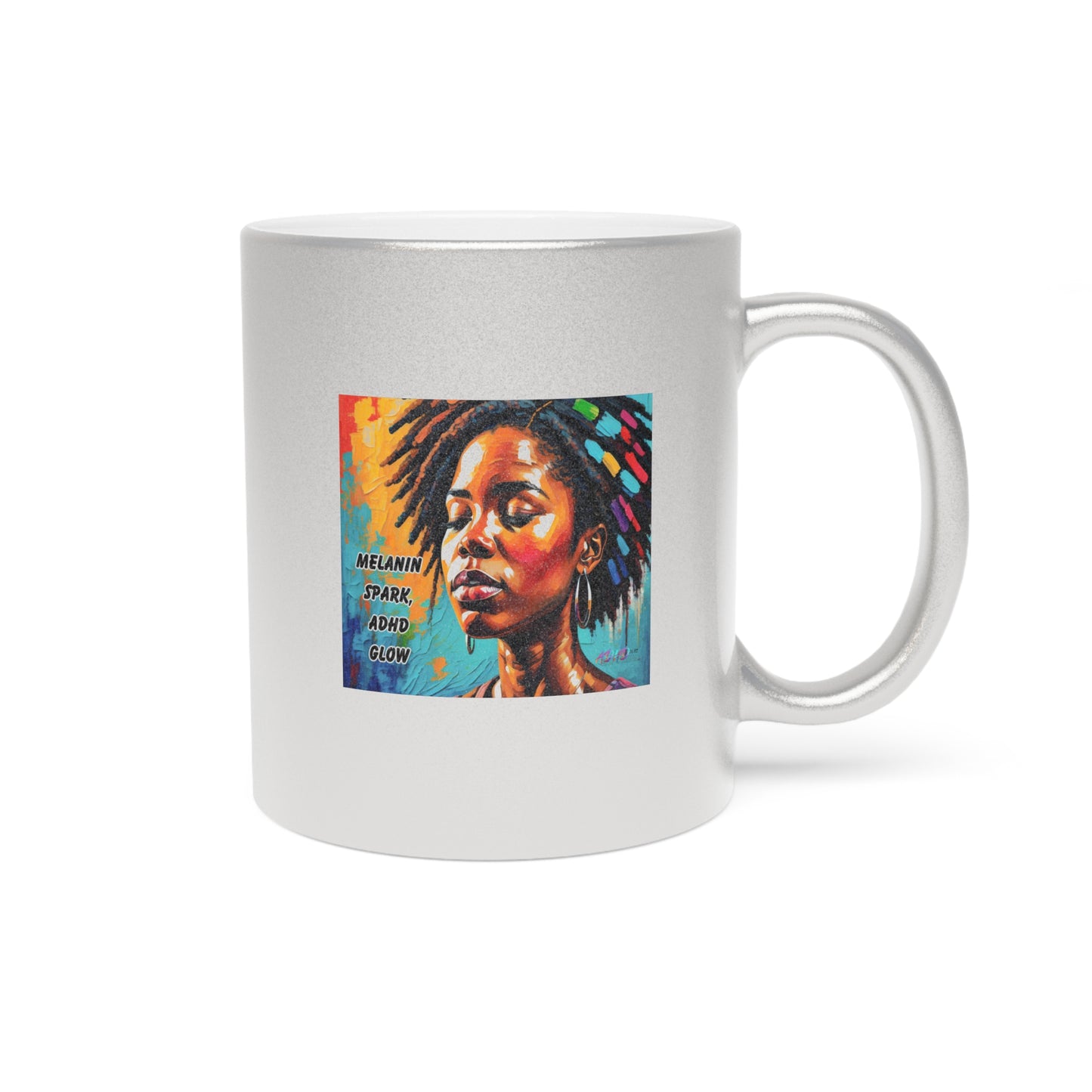 Melanin Spark - ADHD Glow Metallic Mug (Silver\Gold)