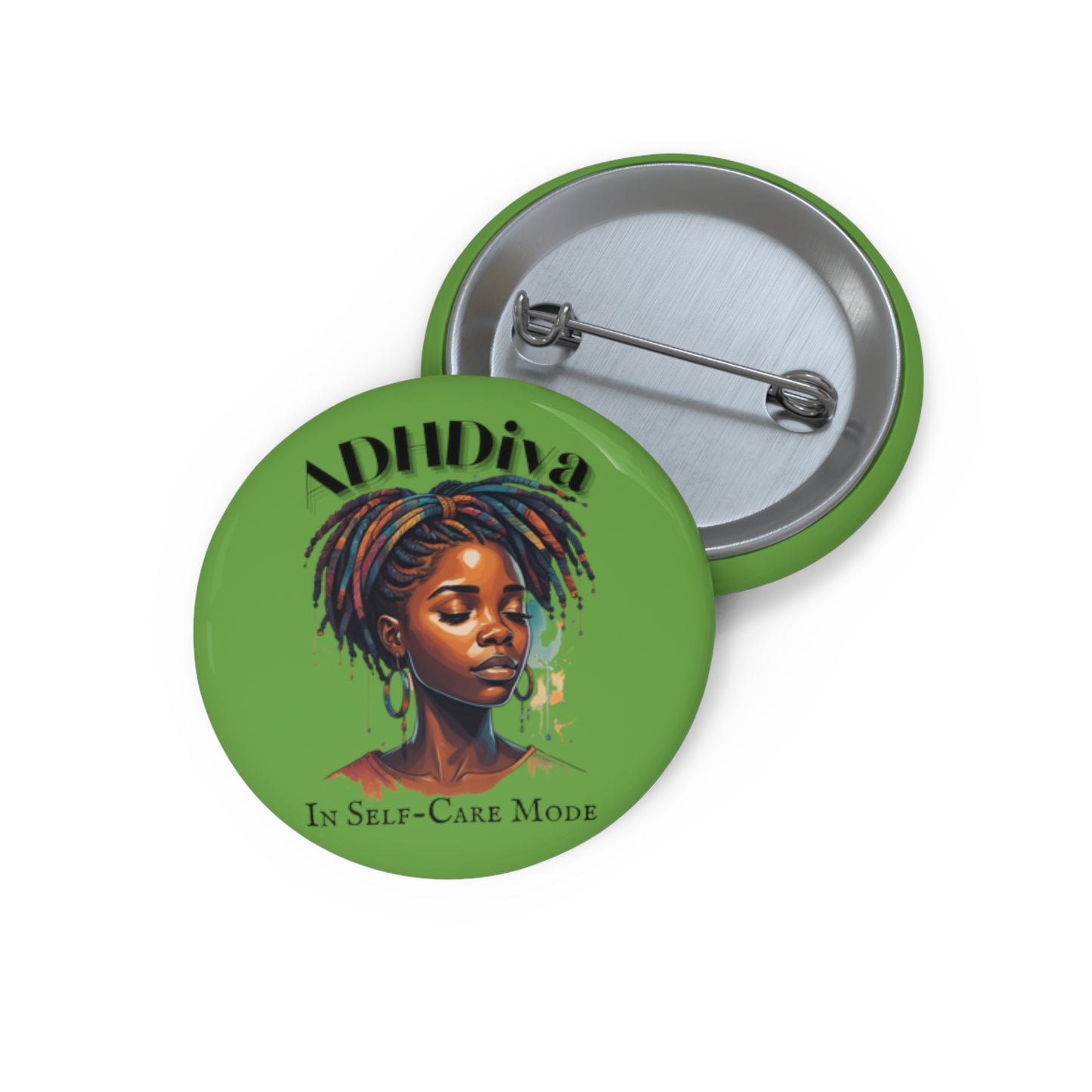 ADHDivas Self-Care Mode Custom Pin Buttons