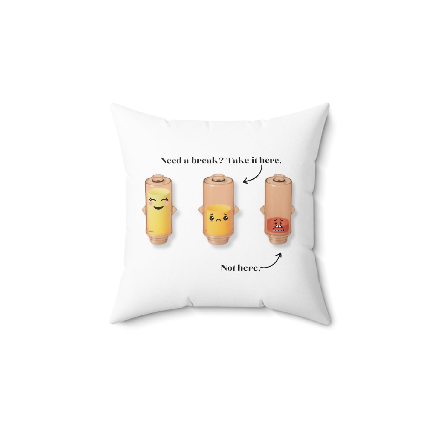 Take a Break Faux Suede Square Pillow