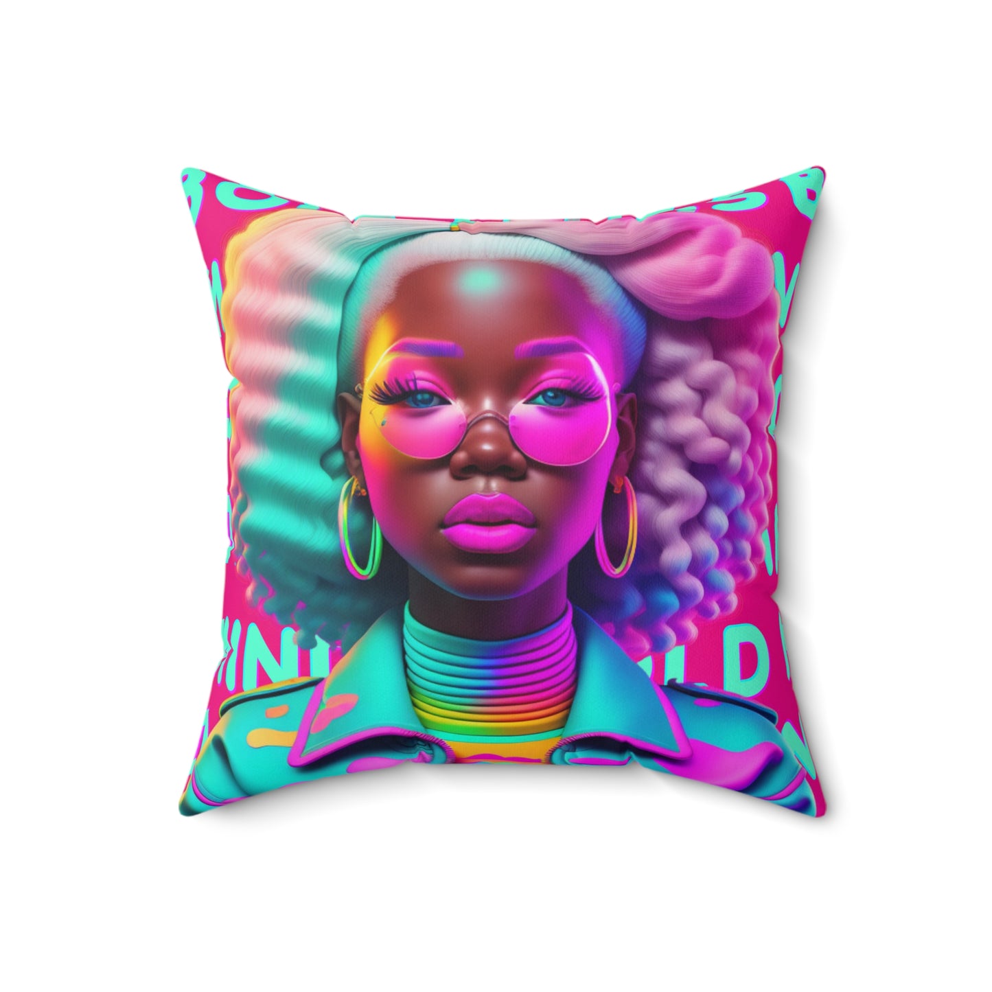 Bold Minds- Melanin Divine Spun Polyester Square Pillow