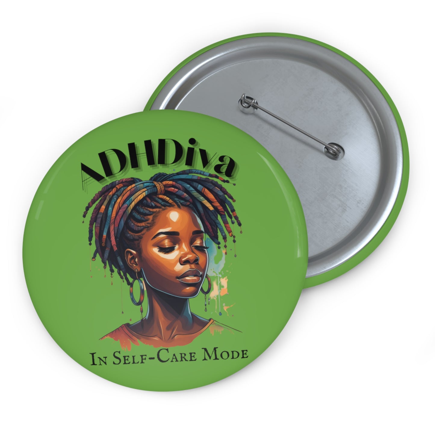 ADHDivas Self-Care Mode Custom Pin Buttons