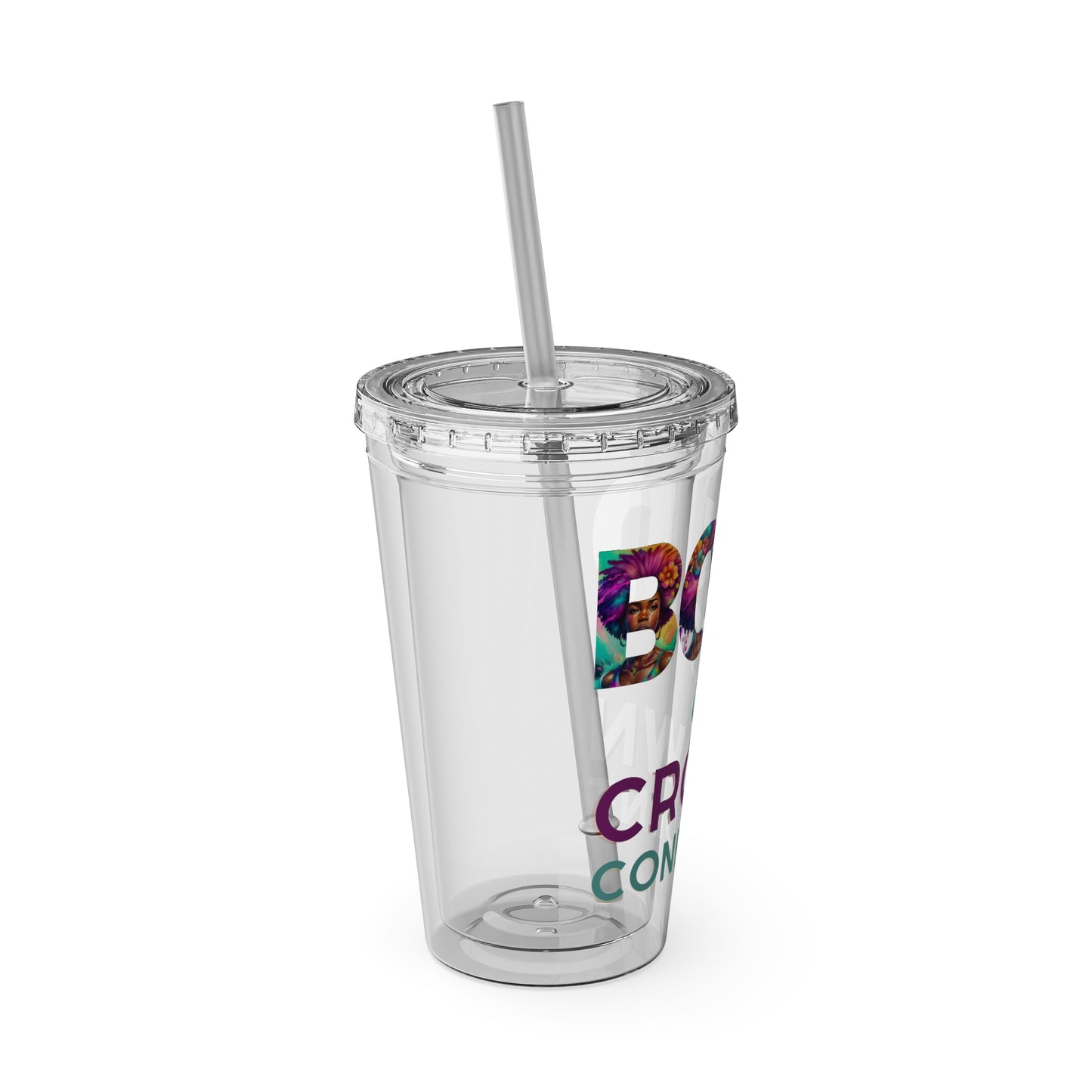 Bold and Crown Confidence Sunsplash Tumbler with Straw, 16oz