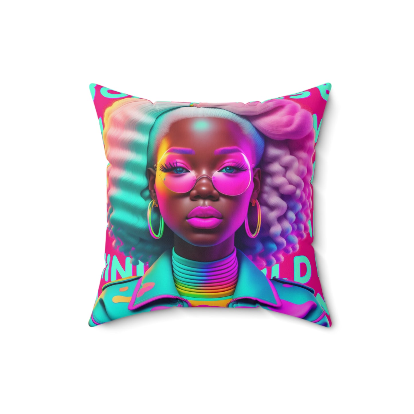 Bold Minds- Melanin Divine Spun Polyester Square Pillow