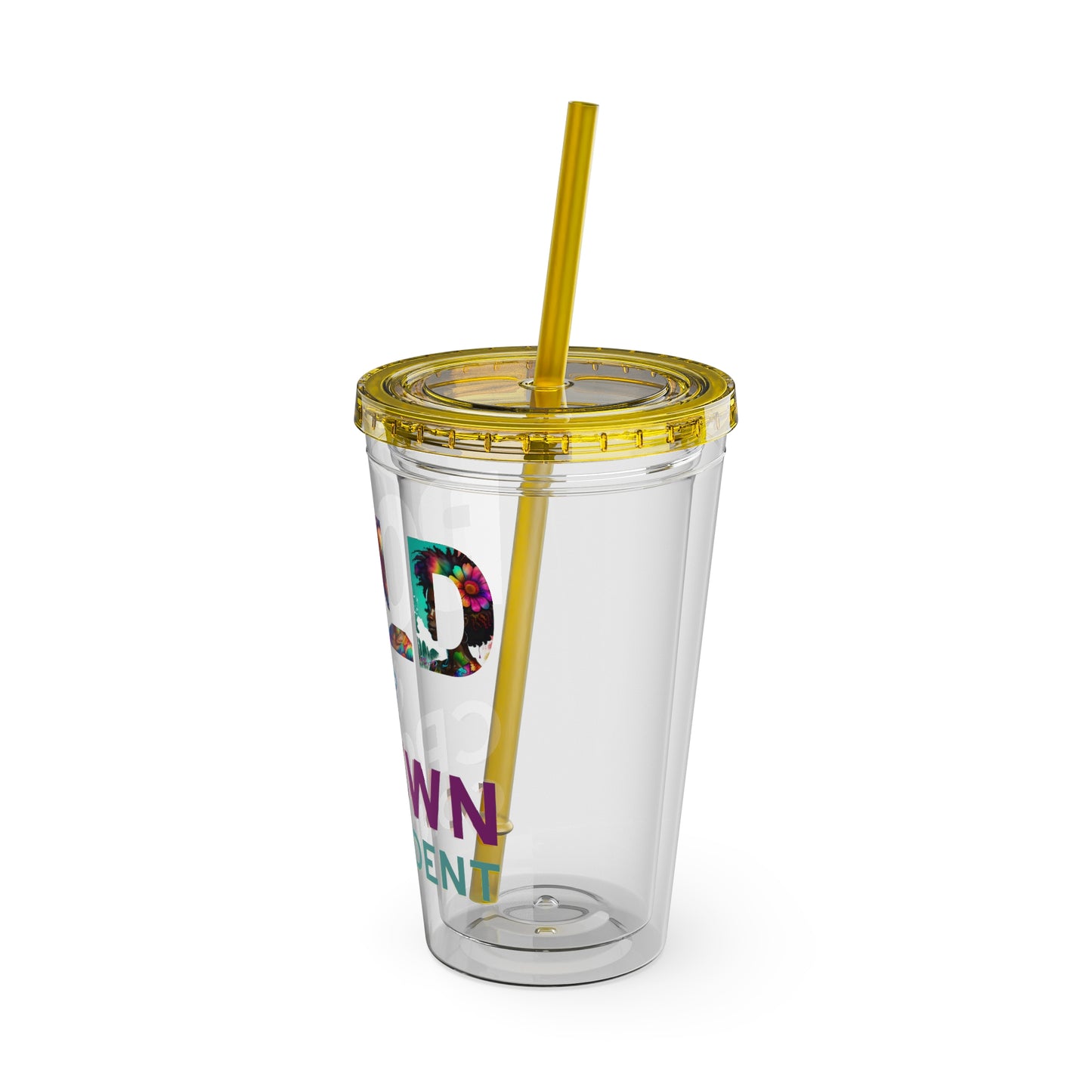 Bold and Crown Confidence Sunsplash Tumbler with Straw, 16oz