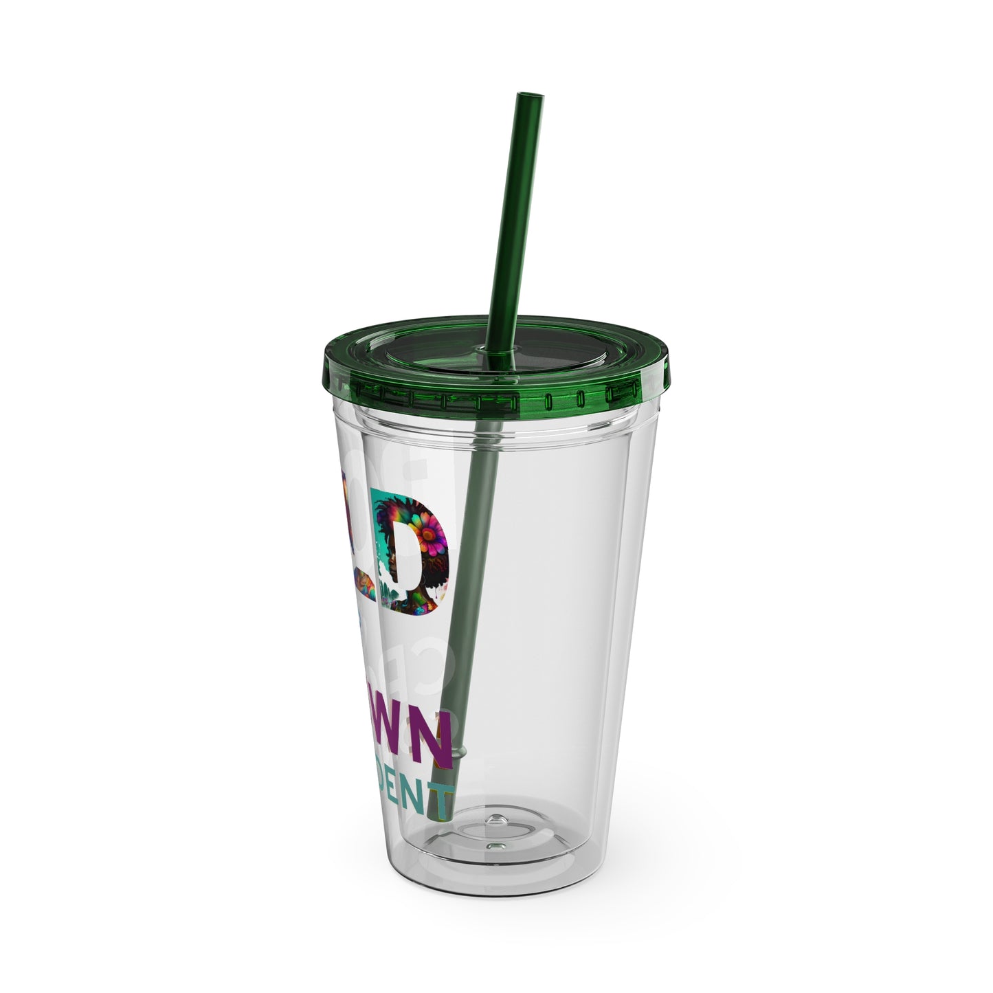 Bold and Crown Confidence Sunsplash Tumbler with Straw, 16oz