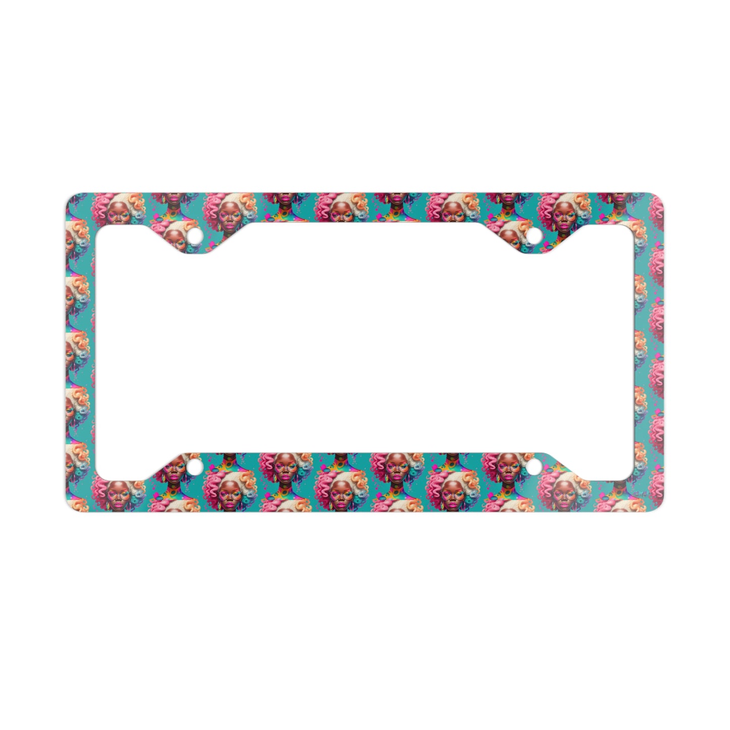 Black Fashionista Metal License Plate Frame