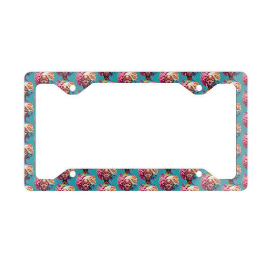 Black Fashionista Metal License Plate Frame